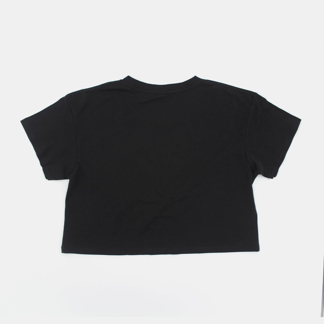 4frnt black Chappy Crop Top Tee back view