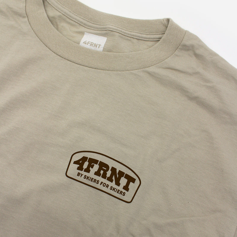 yellow 4frnt logo over a bucking bronco rodeo tee front detail view