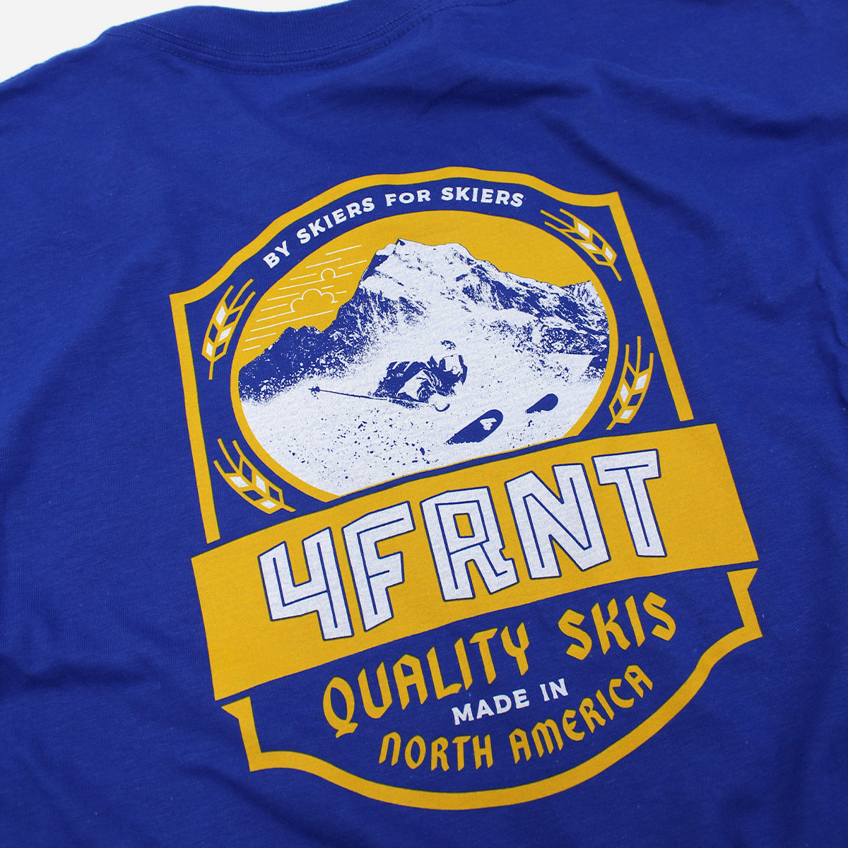 Beer Hall Tee from 4frnt skis close up of graphic