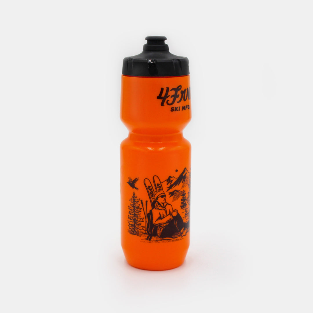 4frnt ski orange Bike Bottle angled view