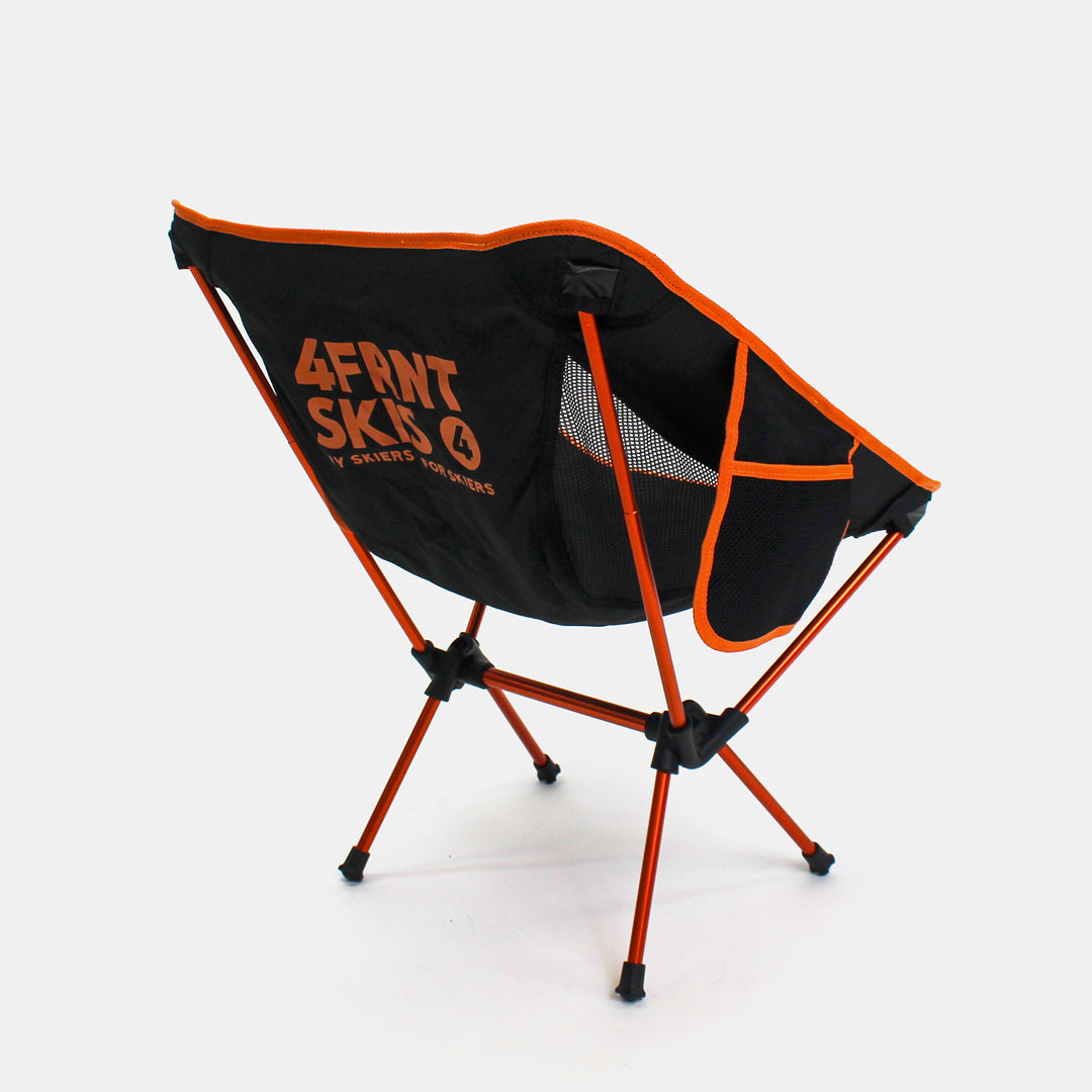 4frnt orange and black Collapsible Lot Chair back view